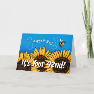 Sonnenblume mit Bienenpfad - 92 Jahre alt Karte