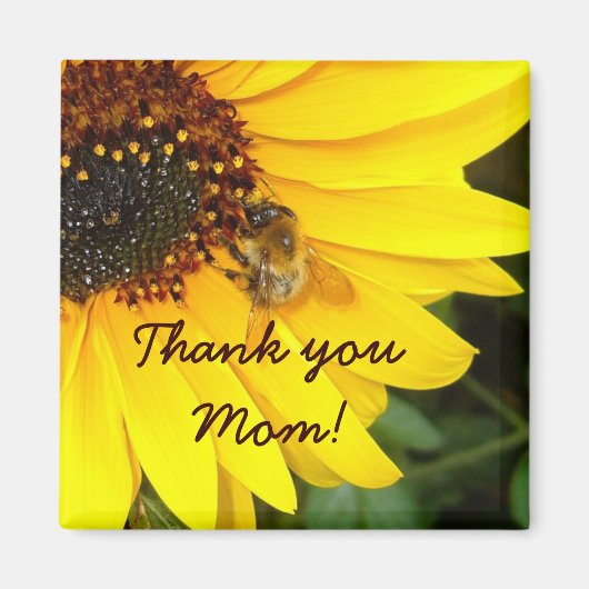 SONNENBLUME MIT BIENZEICHEN MAGNET (Vorne)