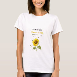 Sonnenblume mit Butterflies Babydusche T-Shirt