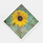 Sonnenblume mit Butterfly Hochzeitessen Serviette (Ecke)