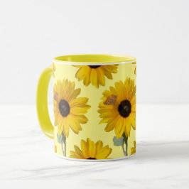Sonnenblume mit Butterfly-Tasse Tasse