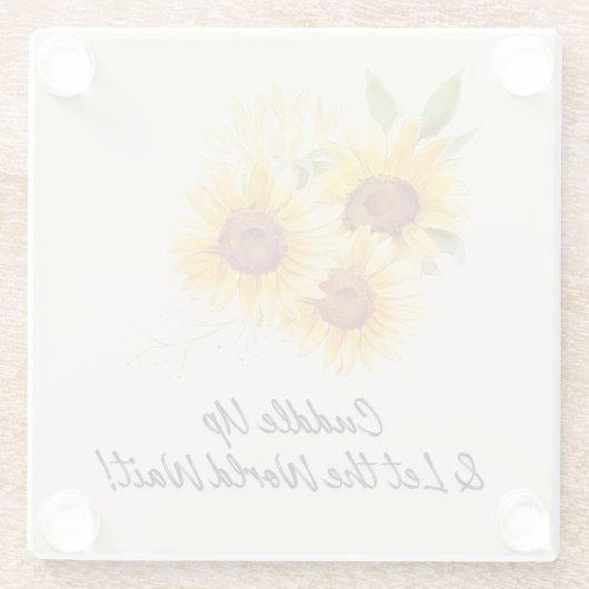 Sonnenblume mit Cuddle-Untersetzer Glasuntersetzer (Rückseite)