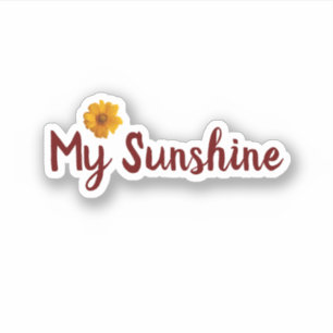 Sonnenblume mit einfacher Typografie '' My Sunshin Aufkleber