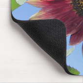Sonnenblume mit einzigartigen roten Blätter Mousepad (Ecke)