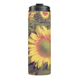 Sonnenblume mit Filtereffektretro Vintager Stiel Thermosbecher