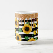 Sonnenblume mit Gold-Glitzer Kaffeetasse (Mittel)