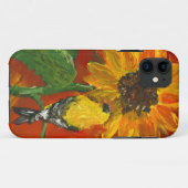 Sonnenblume mit Goldfinch Case-Mate iPhone Hülle (Rückseite (Horizontal))