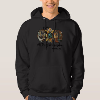Sonnenblume mit Gott alles Mögliche Christlich R Hoodie