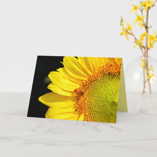 Sonnenblume mit Honigbiene Karte (Gelbe Blume)