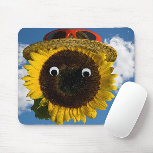 Sonnenblume mit Hut Mousepad (Mit Mouse)