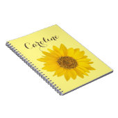 Sonnenblume mit Individuelle Name Gelb Notizblock (Rechte Seite)