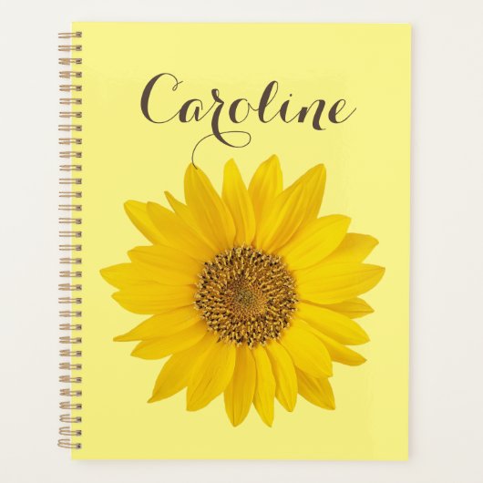 Sonnenblume mit Individuelle Name Gelb Planer (Vorderseite)
