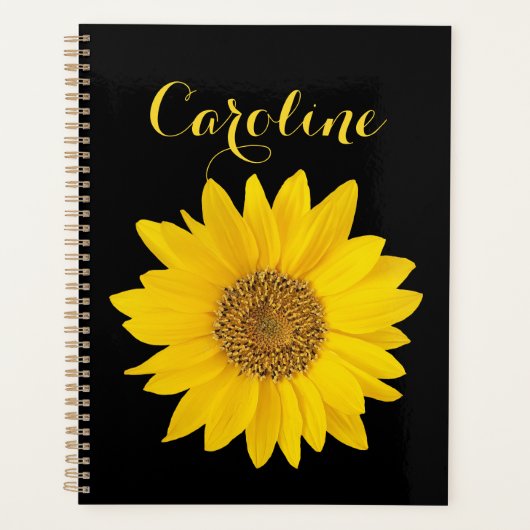 Sonnenblume mit Individuelle Name Planer (Vorderseite)