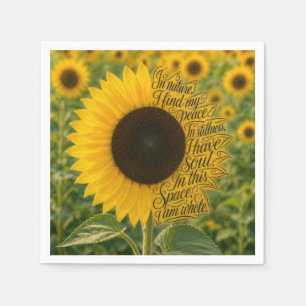 Sonnenblume mit inspirierendem Zitat Serviette