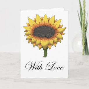 Sonnenblume (mit Liebe) Grußkarte Karte