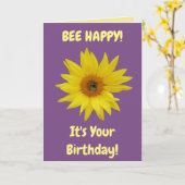 Sonnenblume mit Lila und gelber Biene Karte (Gelbe Blume)