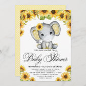 Sonnenblume mit Maske Babydusche Einladung (Vorne/Hinten)