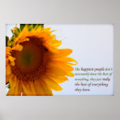 Sonnenblume mit Meldung Poster (Vorne)