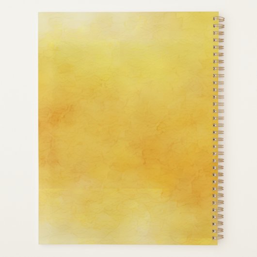 Sonnenblume mit Monogramm-Skriptnamen Aquarell Planer (Rückseite)