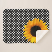 Sonnenblume mit Polka Dots Sherpa Blanket Sherpadecke (Vorderseite (Horizontal))