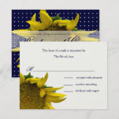 Sonnenblume mit Punktkarten RSVP Karte (Vorne/Hinten)