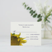 Sonnenblume mit Punktkarten RSVP Karte (Stehend Vorderseite)