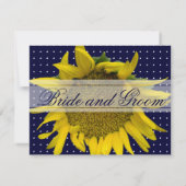Sonnenblume mit Punktkarten RSVP Karte (Rückseite)