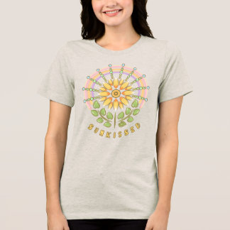 Sonnenblume mit Regenbogen Tri-Blend Shirt