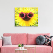 Sonnenblume mit rosa Sonnenbrille Leinwanddruck (Insitu (Wohnzimmer))