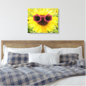 Sonnenblume mit rosa Sonnenbrille Leinwanddruck (Insitu (Schlafzimmer))