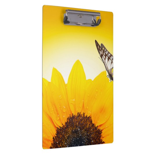 Sonnenblume mit Schmetterling Klemmbrett (Rechts)