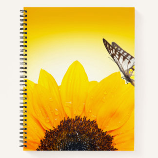 Sonnenblume mit Schmetterling SpiralNotebook Notizblock