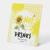 Sonnenblume mit Schmetterlingen 1. Geburtstagsgetr Sockelschild (Vorderseite)