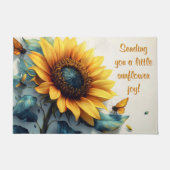 Sonnenblume mit Schmetterlingen mit anpassbarem Te Fußmatte (Vorderseite)