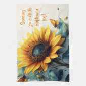 Sonnenblume mit Schmetterlingen mit anpassbarem Te Geschirrtuch (Vertikal)