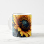 Sonnenblume mit Schmetterlingen mit anpassbarem Te Kaffeetasse (Vorderseite Links)