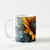 Sonnenblume mit Schmetterlingen mit anpassbarem Te Kaffeetasse (Links)