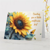 Sonnenblume mit Schmetterlingen mit anpassbarem Te Karte (Gelbe Blume)