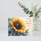 Sonnenblume mit Schmetterlingen mit anpassbarem Te Postkarte (Stehend Vorderseite)