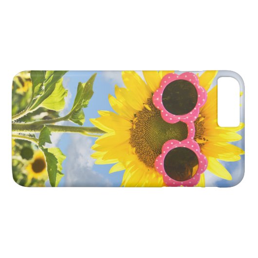 Sonnenblume mit Sonnenbrille Case-Mate iPhone Hülle (Rückseite (Horizontal))