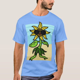 Sonnenblume mit Sonnenbrille in der Sonne T-Shirt