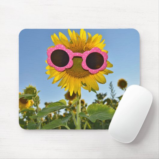 Sonnenblume mit Sonnenbrille Mousepad (Mit Mouse)