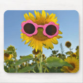 Sonnenblume mit Sonnenbrille Mousepad (Vorne)