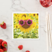 Sonnenblume mit Sonnenbrille Serviette (Beispiel)