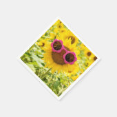 Sonnenblume mit Sonnenbrille Serviette (Ecke)