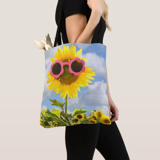 Sonnenblume mit Sonnenbrille Tasche (Von Nahem)