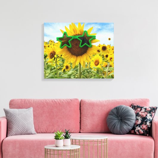 Sonnenblume mit Sternengläser Leinwanddruck (Insitu (Wohnzimmer))