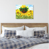 Sonnenblume mit Sternengläser Leinwanddruck (Insitu (Schlafzimmer))