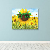 Sonnenblume mit Sternengläser Leinwanddruck (Insitu (Holzboden))