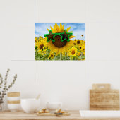 Sonnenblume mit Sternengläser Poster (Küche)